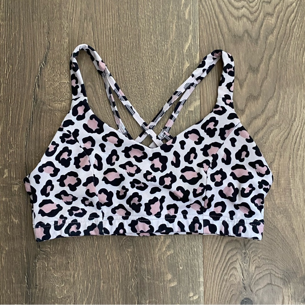 Cheetah Strappy Sports Bra - Picture 1 of 4